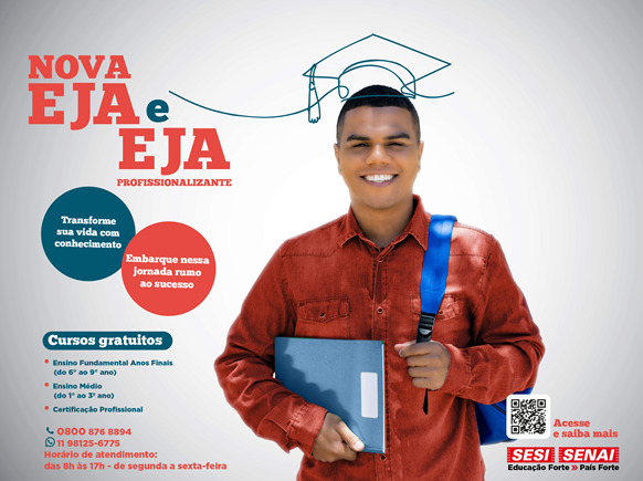 SESI Jundiaí está com mais de 700 vagas gratuitas na Educação de Jovens e Adultos, com a opção profissionalizante, em parceria com o Senai-SP