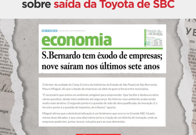 Mauro Miaguti fala ao Diário do Grande ABC sobre saída da Toyota de SBC