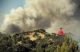 Imagens aéreas mostram incêndio em área montanhosa na Califórnia; veja